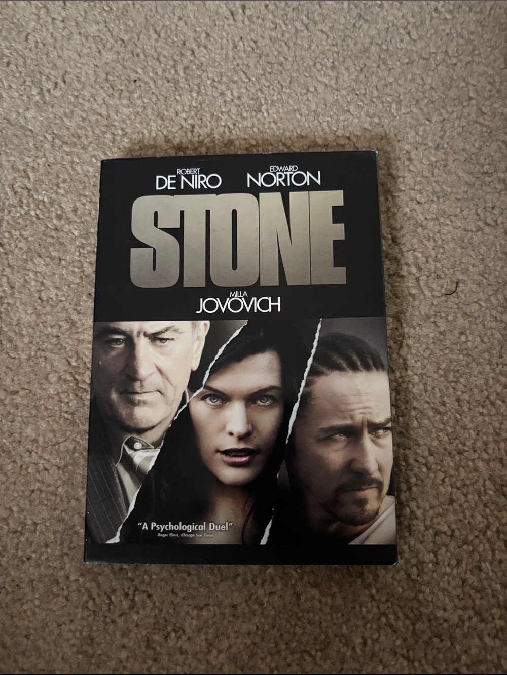 STONE Movie dvd Poster Art Print - Black and Gray